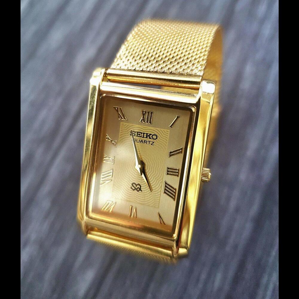 Vintage Tank Rectangular Champaign Italian band Mens Watch - Picture 5 of 7
